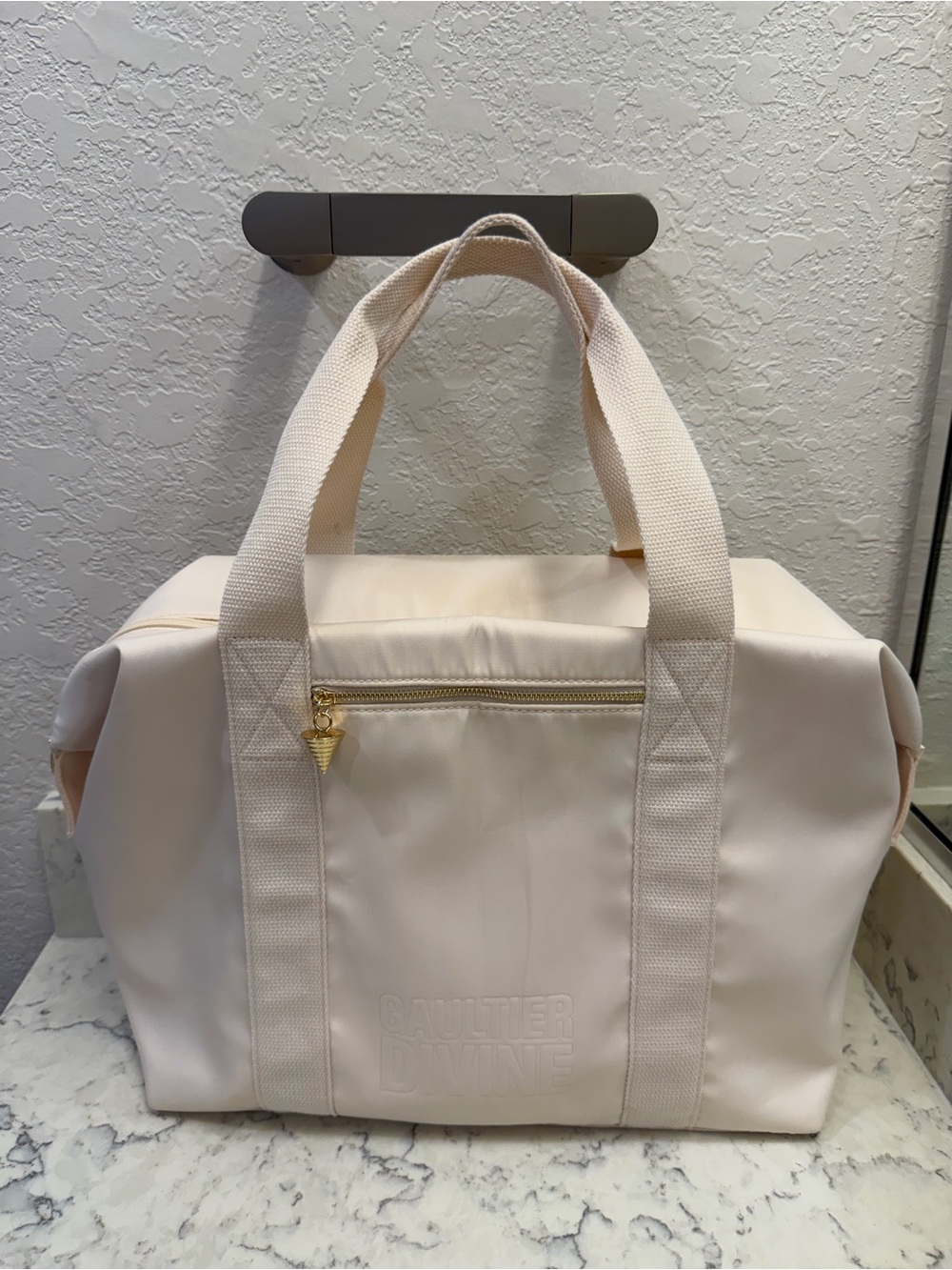 Jean Paul Gaultier Divine White Tote Bag Cosmetic Travel Weekender Bag